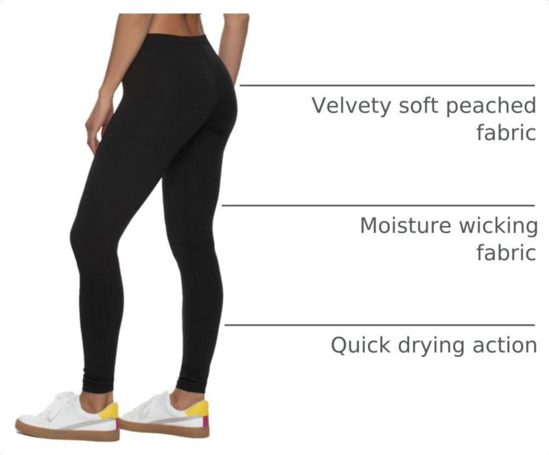 Leggings Felina Pack de 2 Piezas Negro Súper Suave para Yoga