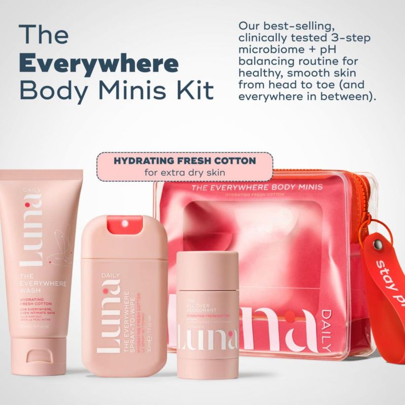 Kit de 3 piezas Body Minis Luna Daily – Aroma a algodón