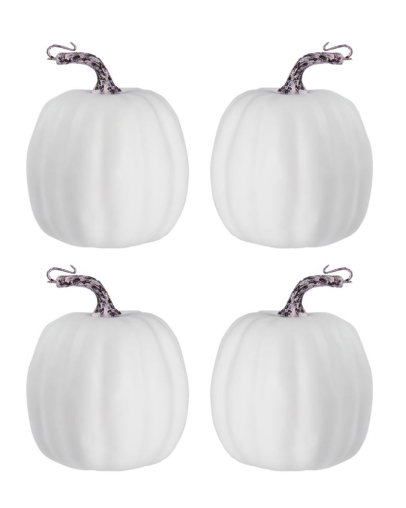 Calabazas artificiales vensovo 15 cm blancas paquete de 4