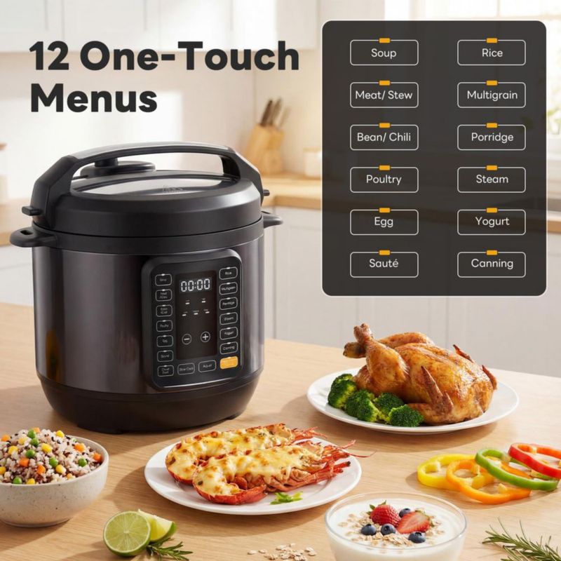 Olla a presión Sweetcrispy 6 qt 16‑en‑1 con olla de cerámica
