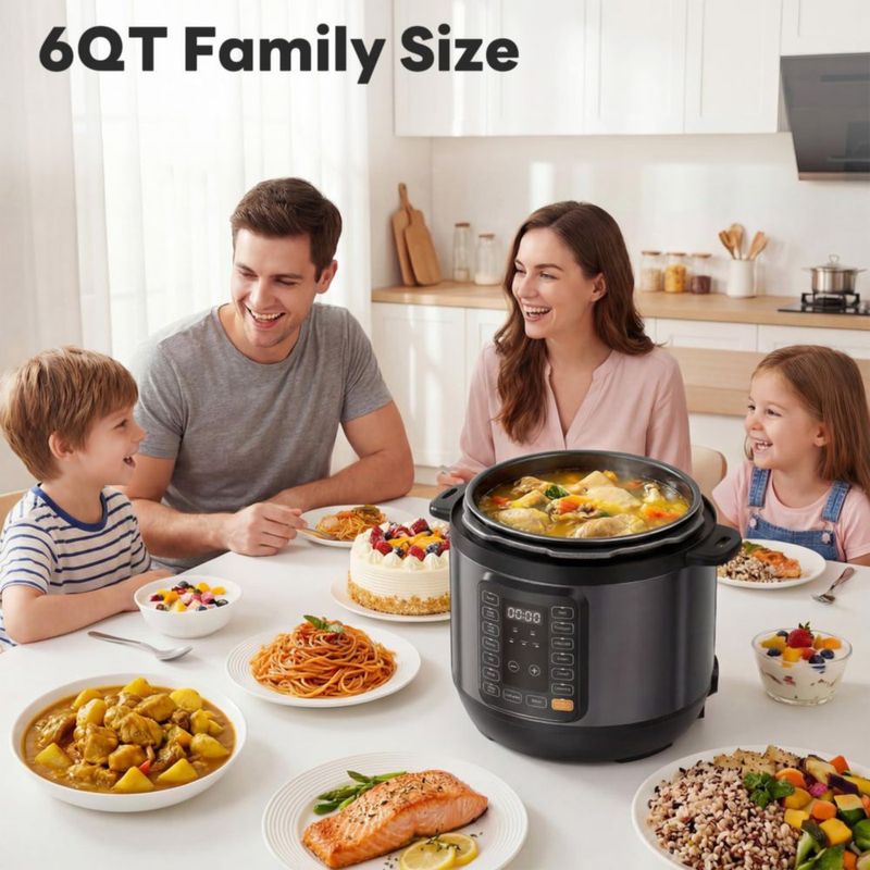 Olla a presión Sweetcrispy 6 qt 16‑en‑1 con olla de cerámica