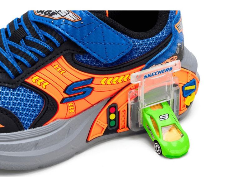 Zapatillas Skechers Garage 13 Negro/Azul/Naranja