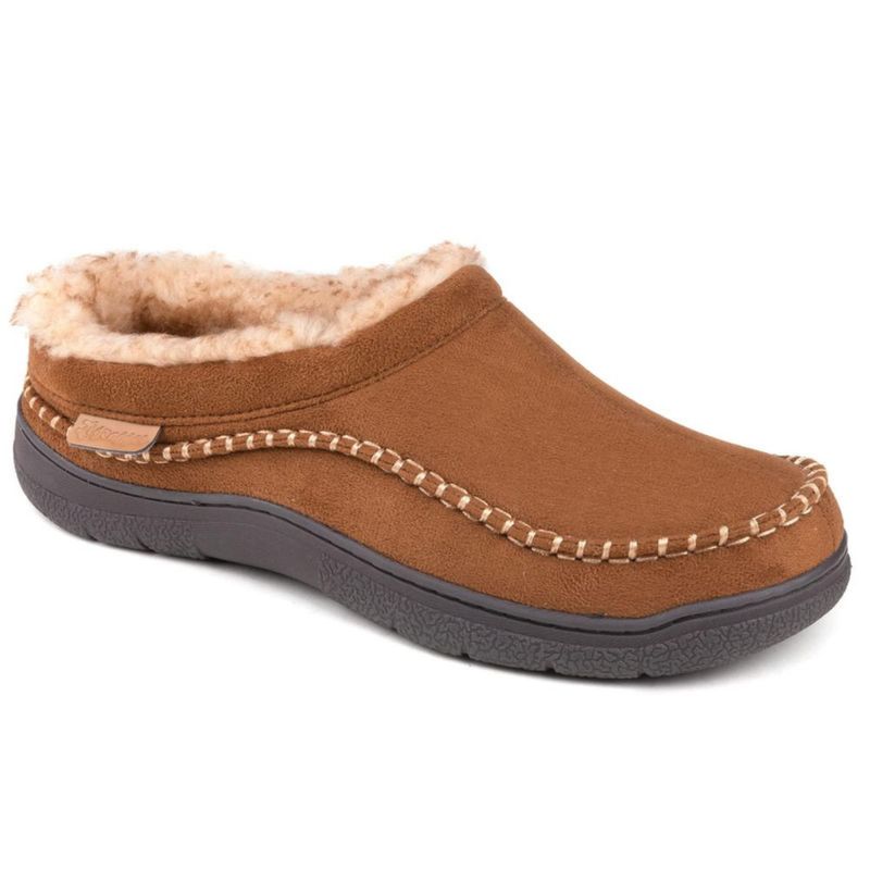 Pantufla Zigzagger 27 cm color marrón claro peluda y cómoda para casa