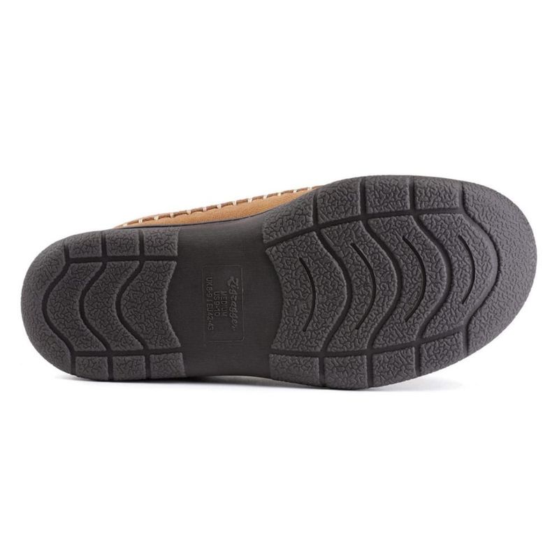 Pantufla Zigzagger 27 cm color marrón claro peluda y cómoda para casa