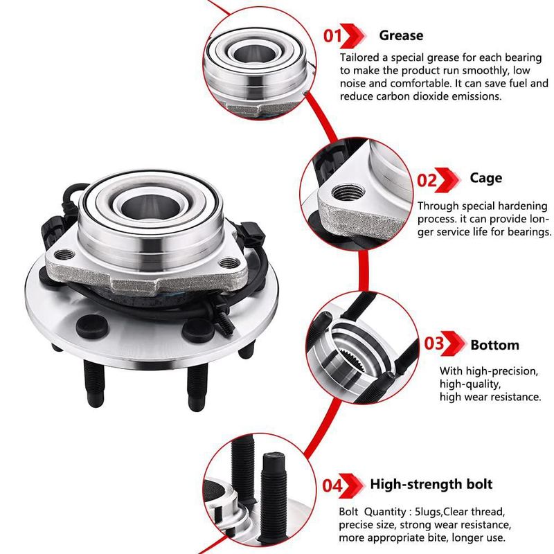 Rodamiento de cubo de rueda JLEO 515036 4WD 6 pernos con sensor ABS