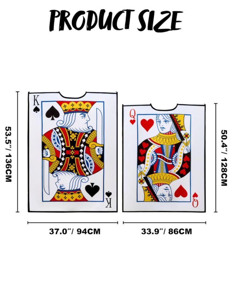 Disfraz de Rey y Reina de Carta – Juego de 2 piezas – Spooktacular Creations