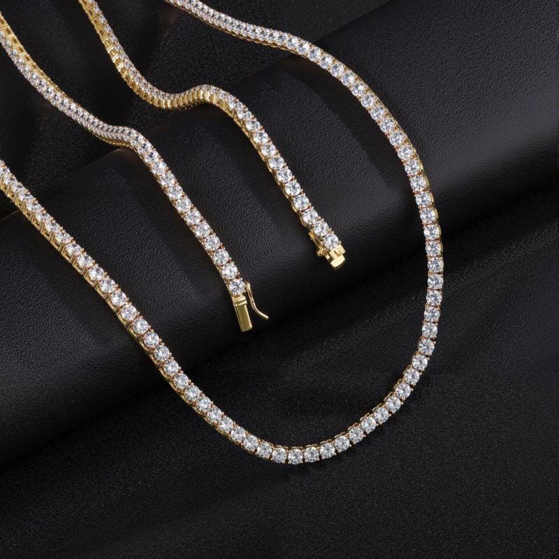 Collar tennis Gemsme 45 cm con zirconia cúbica y baño de oro