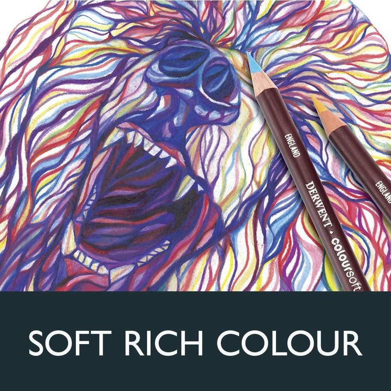 Lápices Colorsoft Derwent 72 unidades con núcleo de 4 mm en lata
