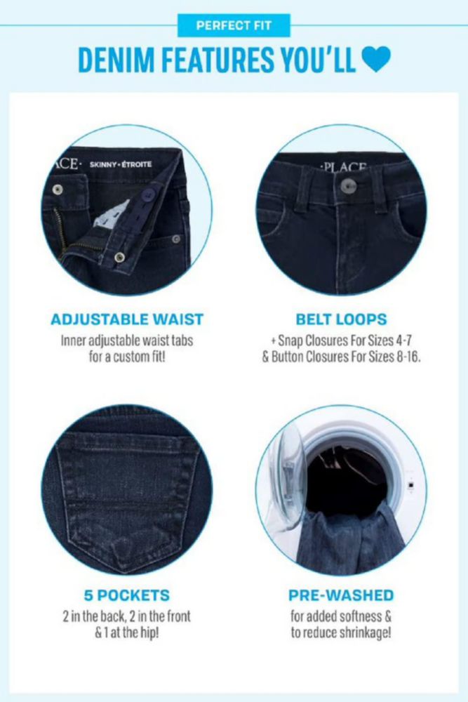 Jeans de tiro fácil The Children's Place 3T azul Liberty