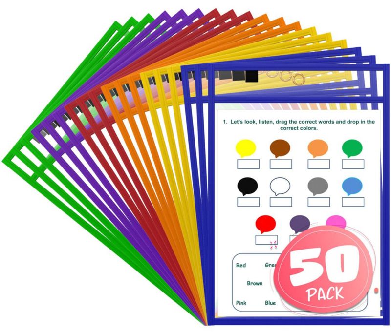 Paquete de 50 bolsillos de borrado en seco Scribbledo colores surtidos