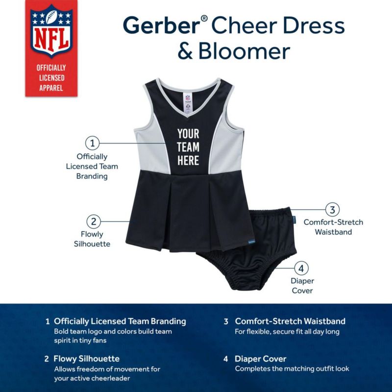 Conjunto de Vestido y Pantalón Corto Gerber Steelers 4T para Niña Animadora