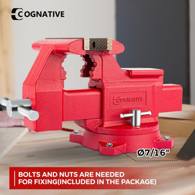Torno de Banco COGNATIVE 165 mm Giro 360° Rojo
