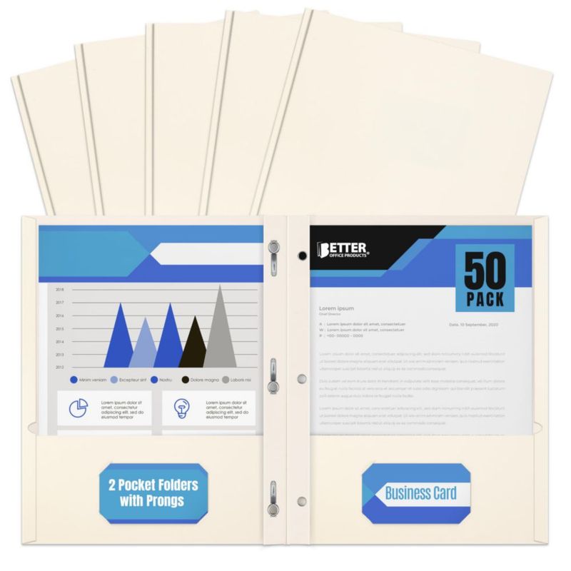 Carpeta de archivo Better Office Products - paquete de 50 unidades color blanco