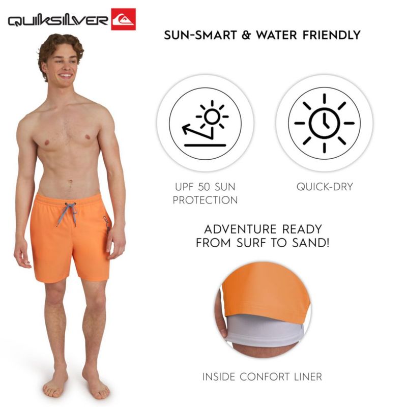 Pantalones de baño Quiksilver de ajuste regular color Papaya - Talla Grande