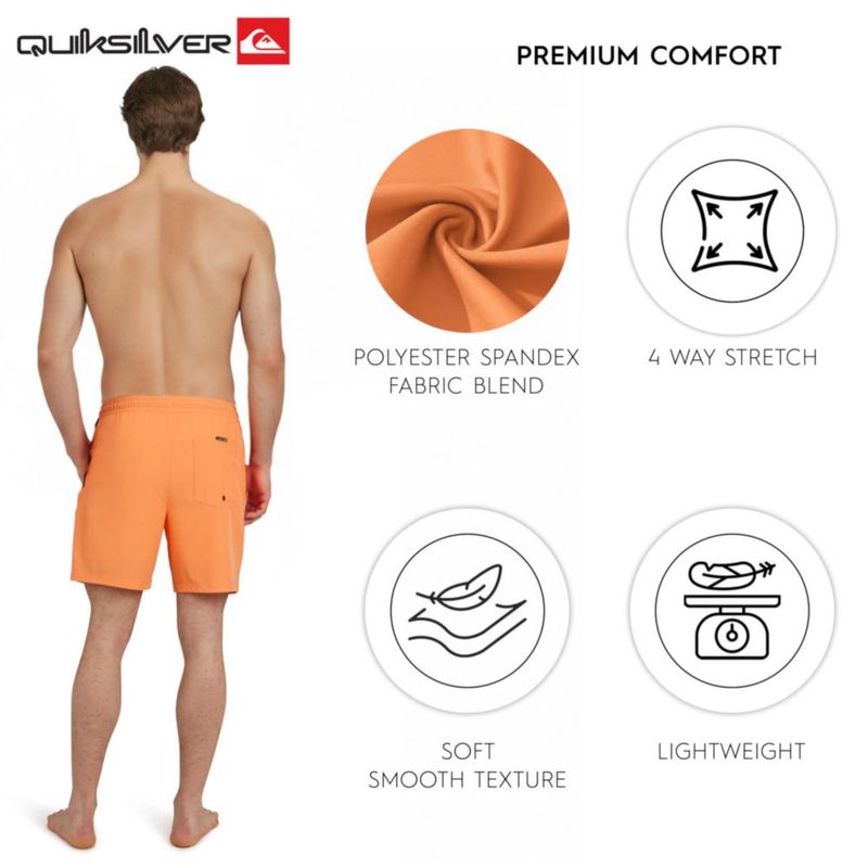 Pantalones de baño Quiksilver de ajuste regular color Papaya - Talla Grande