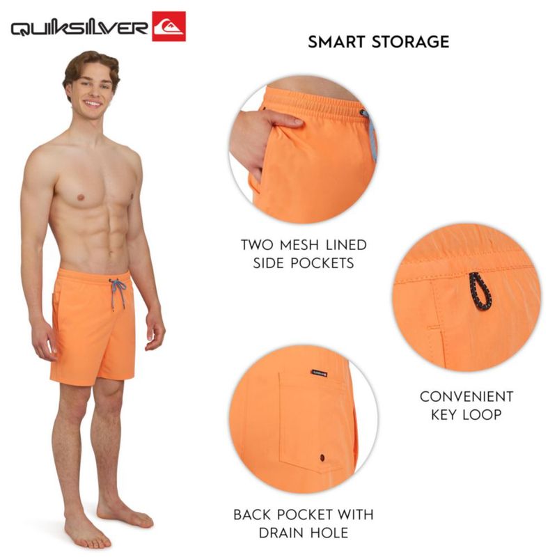 Pantalones de baño Quiksilver de ajuste regular color Papaya - Talla Grande
