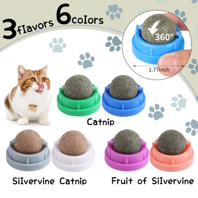 Bolas de hierba gatera CCINEE 6 piezas comestibles para gatos mordedor para gatitos
