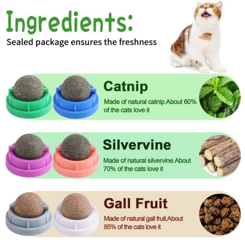 Bolas de hierba gatera CCINEE 6 piezas comestibles para gatos mordedor para gatitos