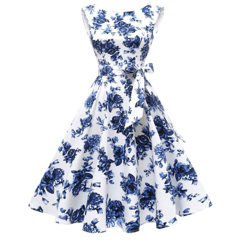 Vestido vintage sin mangas para cóctel Hanpceirs 2X