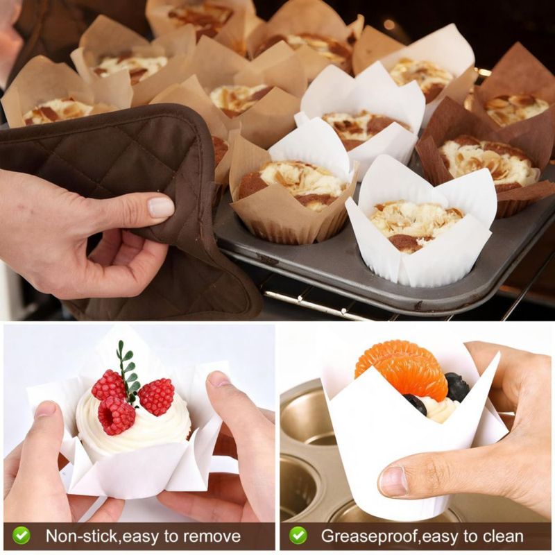 Cápsulas para cupcakes Vacnkoy 200 unidades sin blanquear
