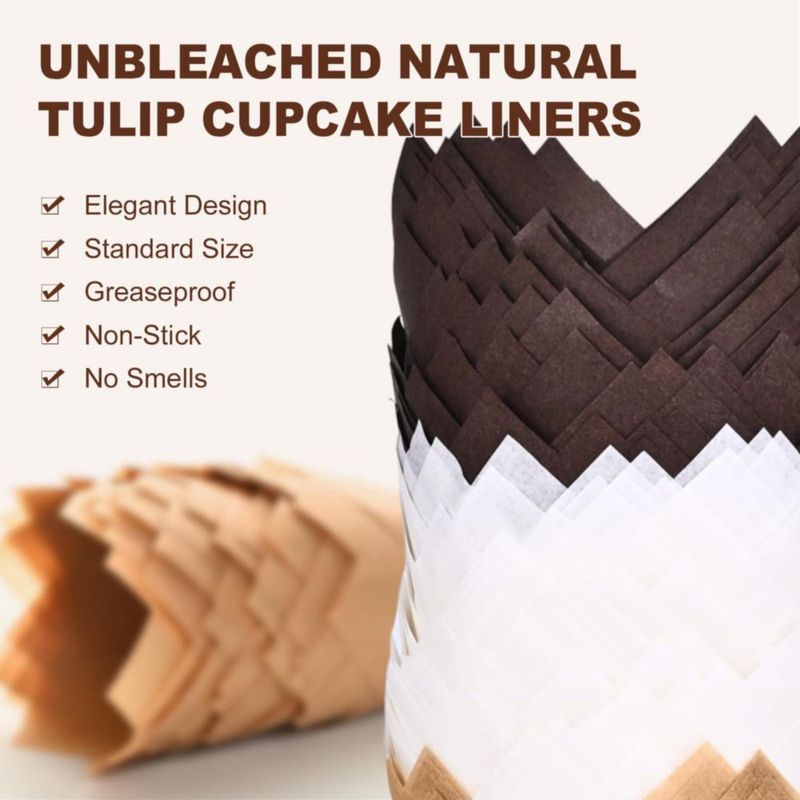 Cápsulas para cupcakes Vacnkoy 200 unidades sin blanquear