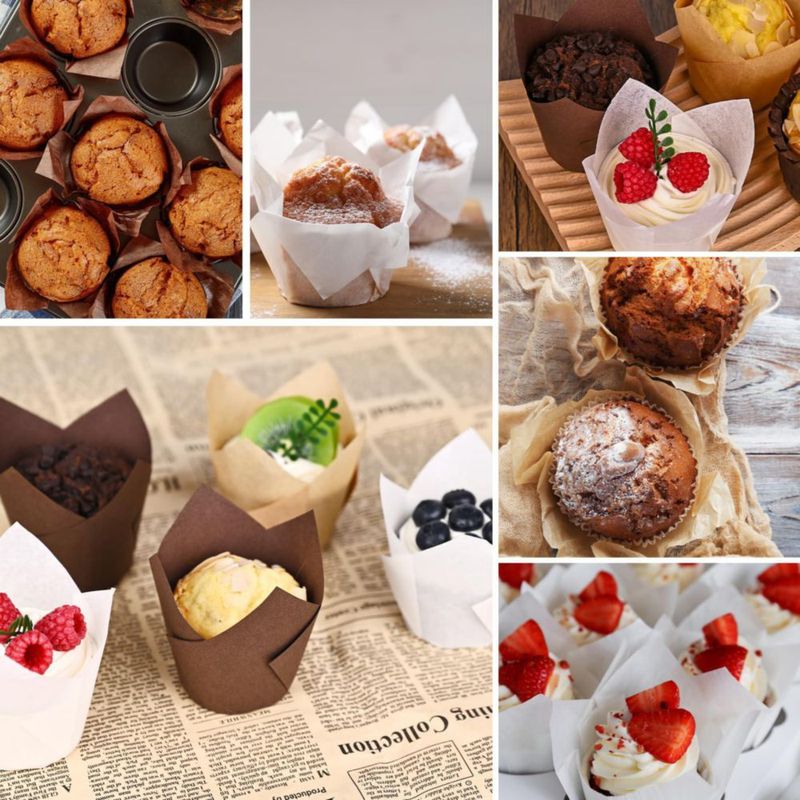 Cápsulas para cupcakes Vacnkoy 200 unidades sin blanquear