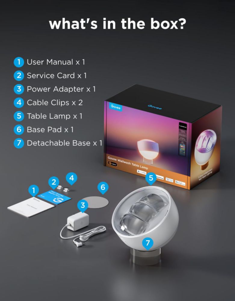 Lámpara de mesa inteligente Govee Dual-Light con cable y compatibilidad Matter
