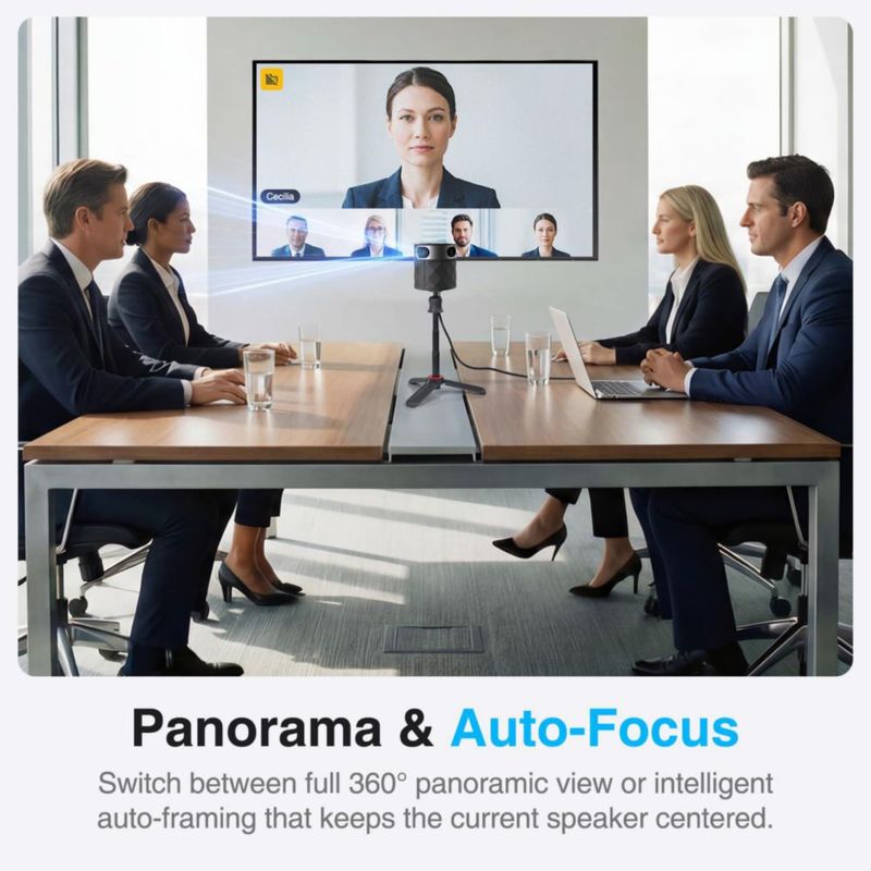 Cámara PANOCORE 360° 1080P IA Aislamiento de Voz