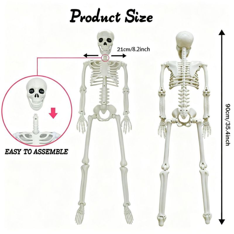 Esqueleto LUKBERA 91 cm Pack de 2 Posable de Plástico