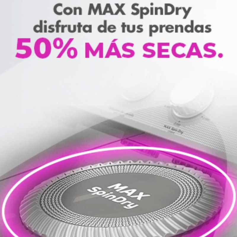 LAVADORA ACROS MOD. ALD-1645JEENM 2 TINAS 16KG BLNACA SEMIAUTOMÁTICA MAXSPIN DRY SISTEMA DE LAVADO IMPULSOR 5 PROGRAMAS RECOMENDADOS
