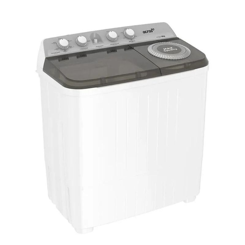 LAVADORA ACROS MOD. ALD-1645JEENM 2 TINAS 16KG BLNACA SEMIAUTOMÁTICA MAXSPIN DRY SISTEMA DE LAVADO IMPULSOR 5 PROGRAMAS RECOMENDADOS