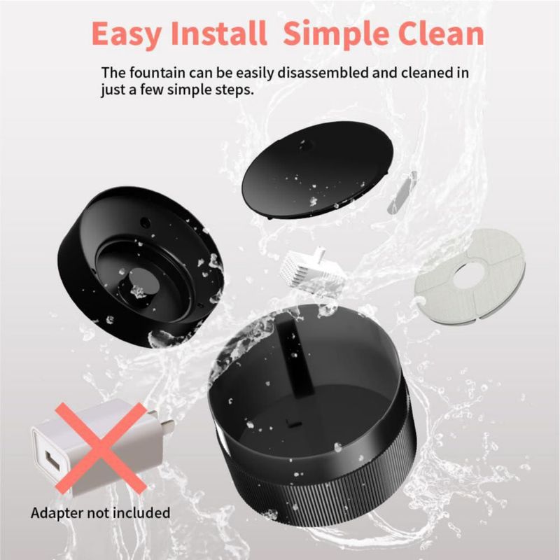 Fuente de agua para gatos BEQ 25 L ultra silenciosa sin BPA