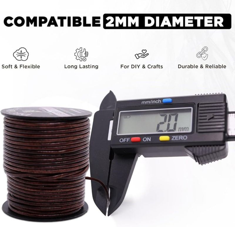 Cuerda de Cuero DecoBuy 2 mm 20 m Marrón Antiguo