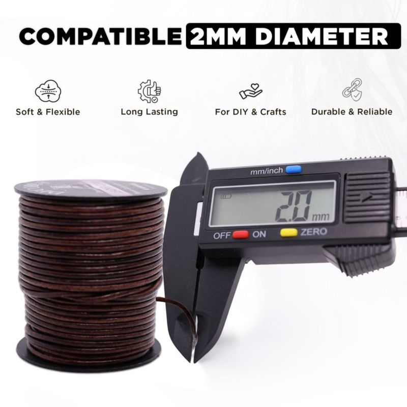 Cuerda de Cuero DecoBuy 2 mm 20 m Marrón Antiguo