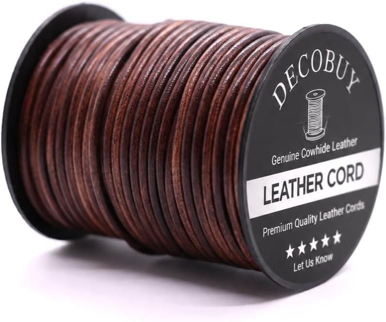 Cuerda de Cuero DecoBuy 2 mm 20 m Marrón Antiguo