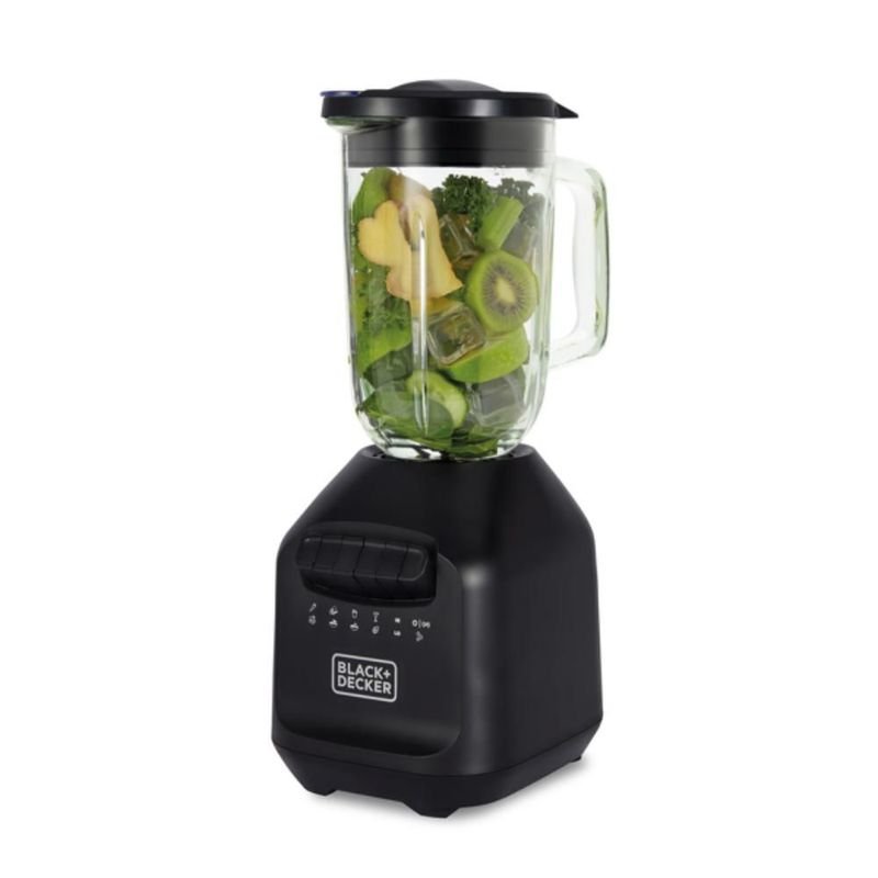 LICUADORA BD MOD. BL2209GBB-LA 8V V/VIDRIO 1.5 LITROS 900 WATS NEGRO 6 ASPAS DE ACERO INOXIDABLE POTENCIA DE 900 WATTS TAPA DOBLE ABERTURA