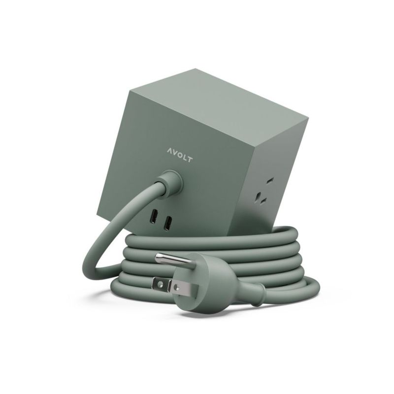 Regleta Avolt 1 Oak Green 18 m 3 enchufes y 2 USB‑C