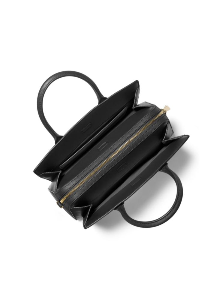 Bolso Satchel Michael Kors Laila Mediano Negro con Herrajes Tono Dorado