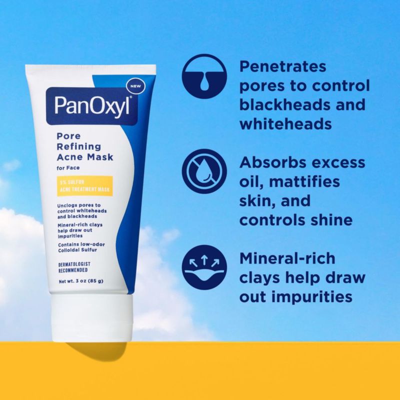 Máscara facial de acné PanOxyl 85 g 5 % azufre para rostro