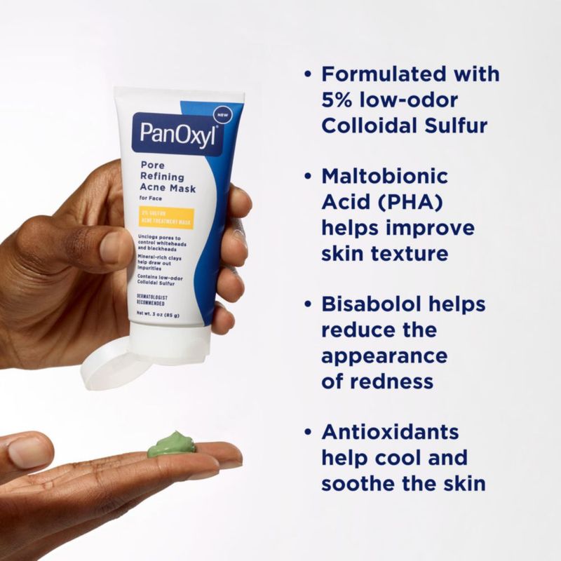 Máscara facial de acné PanOxyl 85 g 5 % azufre para rostro