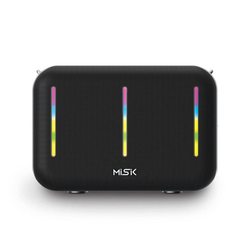 SISTEMA DE AUDIO MISIK PORTATIL MOD. MS298 TECNOLOGÍA BLUETOOTH FUNCIÓN TWS ENLAZAR DOS BOCINAS REPRODUCTOR USB, TARJETA MICRO SD Y RADIO FM LUZ LED