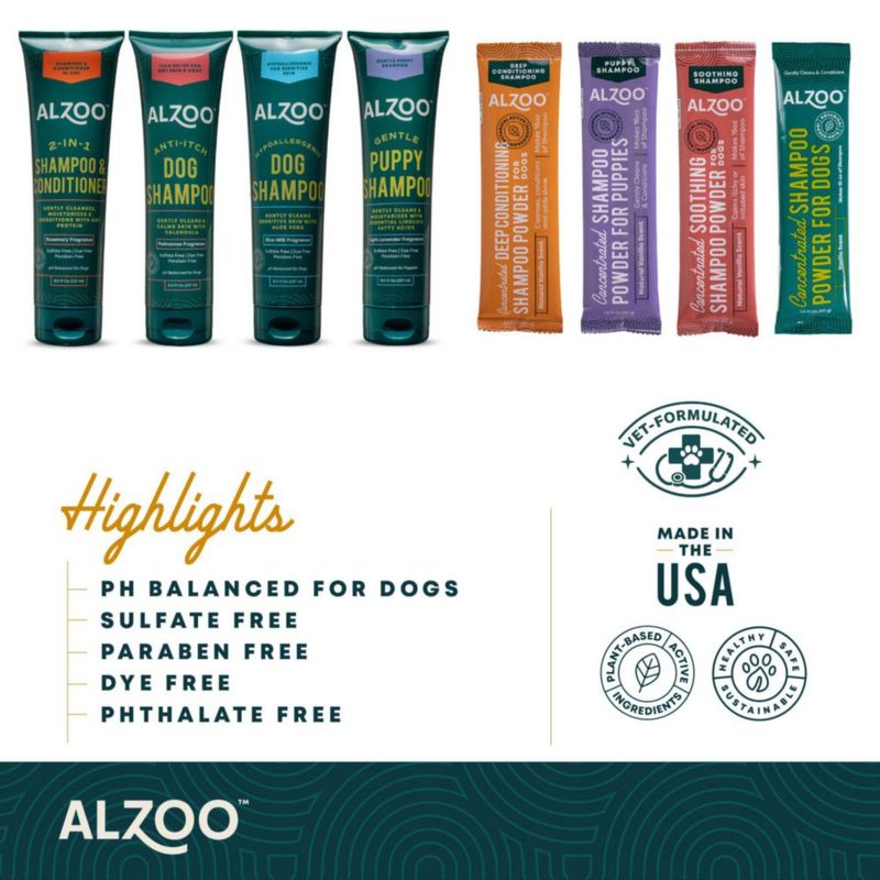 Champú para perros ALZOO 237 ml Hipoalergénico Aloe Vera