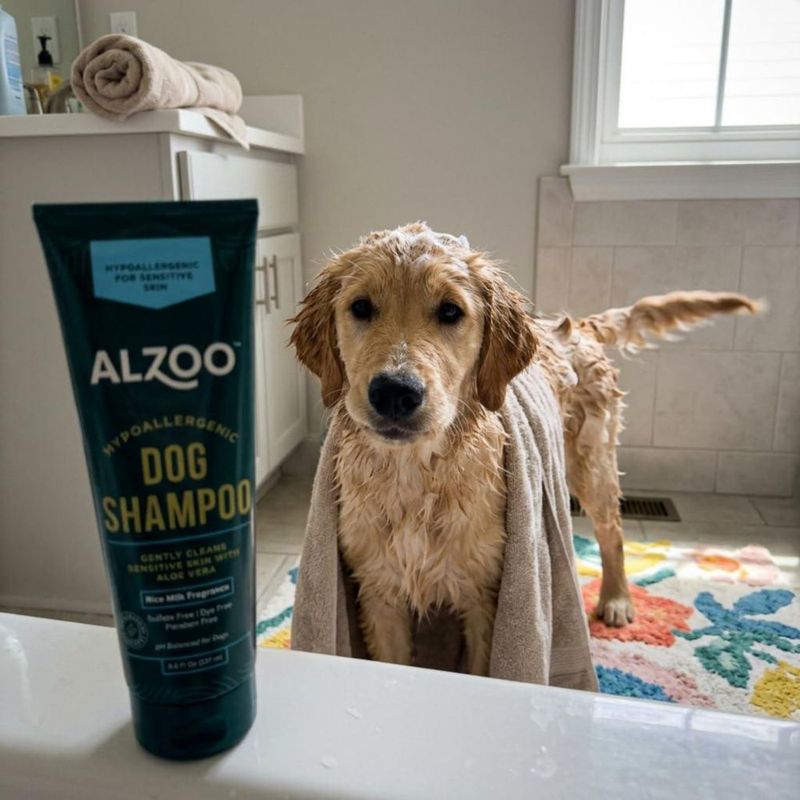 Champú para perros ALZOO 237 ml Hipoalergénico Aloe Vera