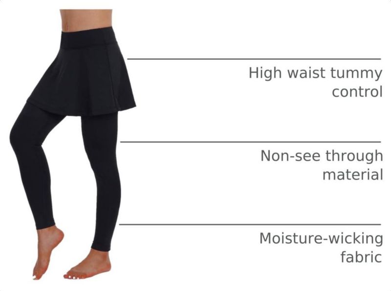 Leggings con falda ANIVIVO Todo negro XL