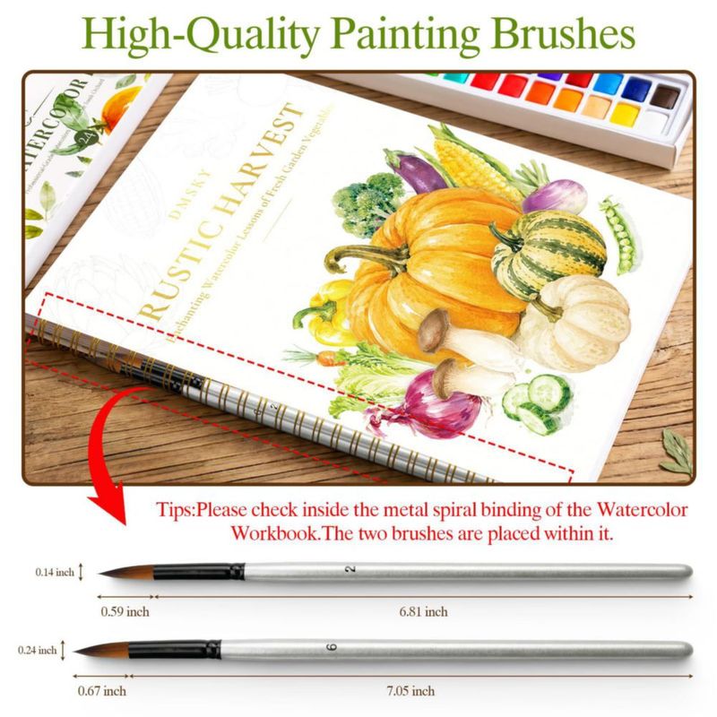 Cuaderno de trabajo Dmsky Acuarela de vegetales – 18 proyectos