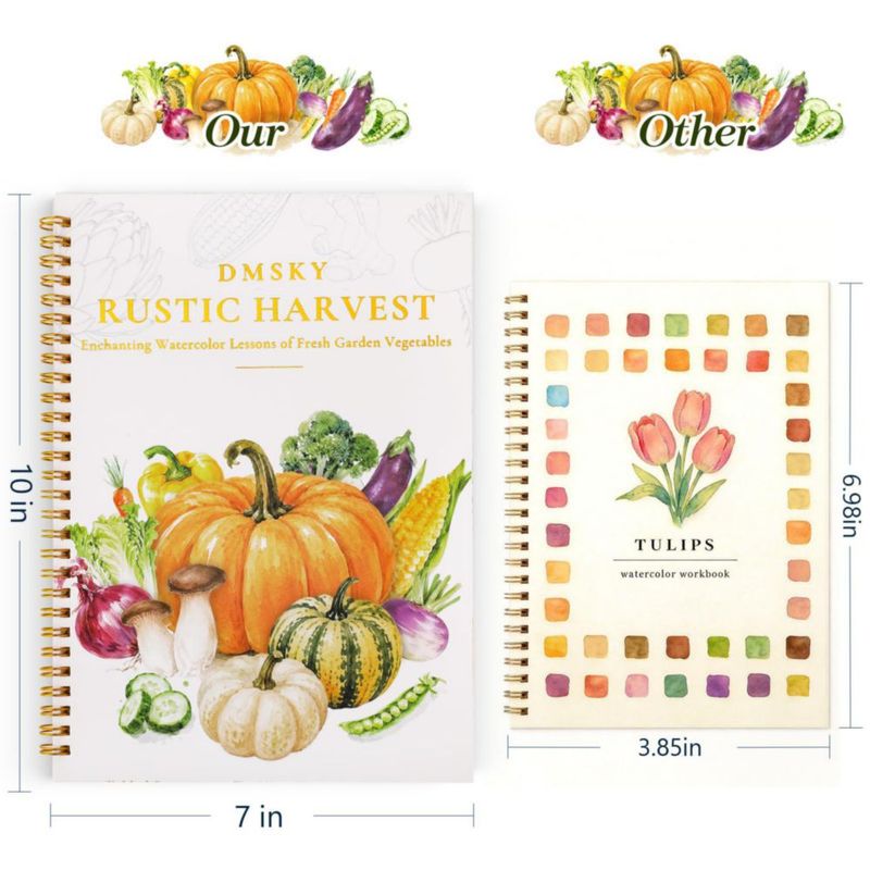 Cuaderno de trabajo Dmsky Acuarela de vegetales – 18 proyectos