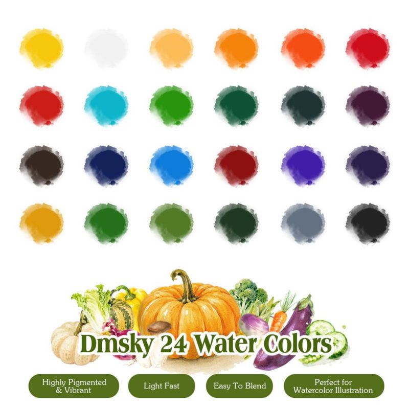 Cuaderno de trabajo Dmsky Acuarela de vegetales – 18 proyectos