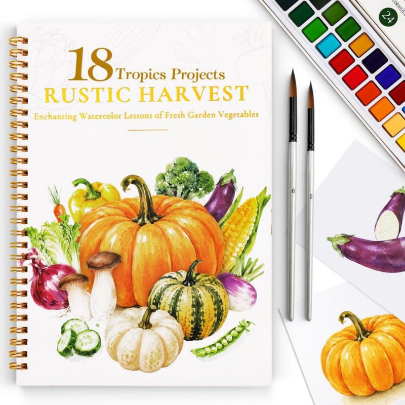 Cuaderno de trabajo Dmsky Acuarela de vegetales – 18 proyectos