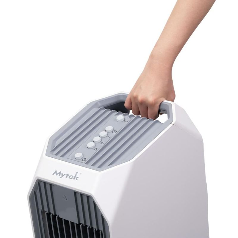 ENFRIADOR EVAPORATIVO MYTEK MOD. 3810 8 LITROS FUNCIÓN AIRE HUMIDIFICADOR VENTILADOR 2 CONTENEDORES HIELO AGARRERA INCORPORADA CON RUEDAS