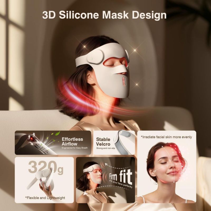 Máscara facial LED inalámbrica Pedete 9 modos de terapia de luz